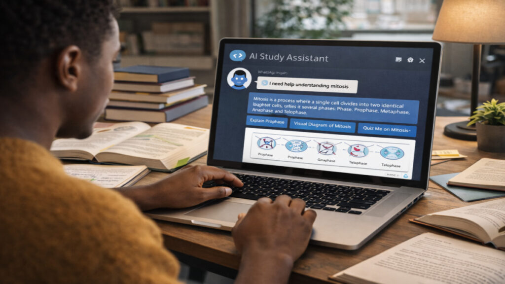 Ai Africa: Student Using AI Study Assistant
